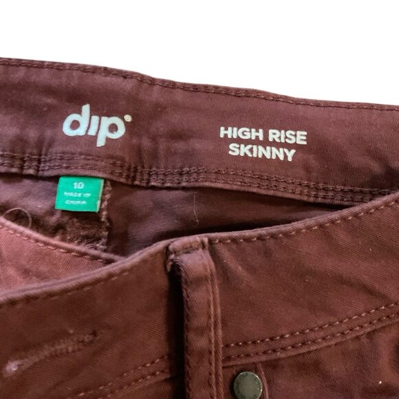 Dip Jeans Women's Size 10 Red Skinny Mid Rise Denim Stretch Dark Wash Cas… - Picture 5 of 8